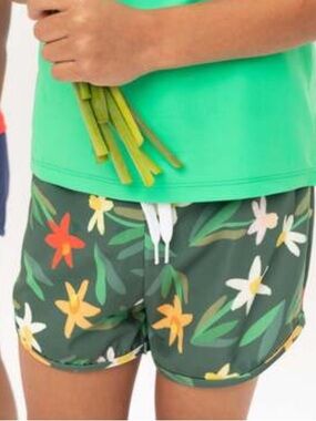 Pearl Street Swim Trunks Daffodils Green Size 2
